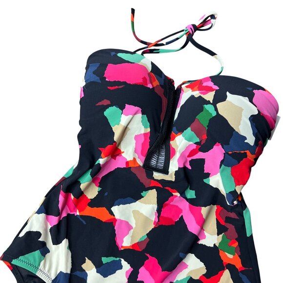 Zingara One Piece Swimsuit Size 4 Halter Multicolor Abstract NWT - Picture 1 of 10